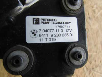 BMW Engine Auxiliary Water Coolant Pump Pierburg 64119230235 F01 F10 F12 5, 6, 7 Series5